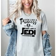 thumbnail image 4 of Moonlight Apparel Princess Jedi Graphic T-Shirt for Women Look Like a Princess Fight Like a Jedi Tee Cute Star-Inspired Funny Shirt–Soft Cotton Crewneck Casual Gift for Sci-Fi Fans, 4 of 5