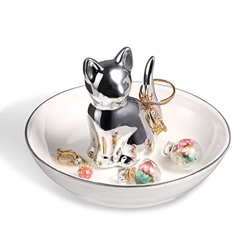 cat lady approved small ceramic trinket tray