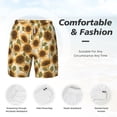 thumbnail image 5 of Lsque Mens Swim Trunks Autumn Sunflowers Pattern - Bathing Suit Compression Liner - Beach Swim Shorts Swimwear - (S-3XL) - Stretch Quick Dry -X-Large, 5 of 9