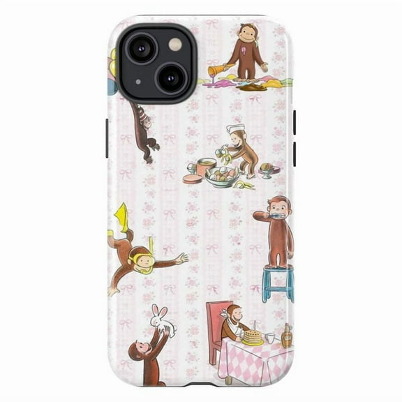 Curious Monkey Adventures Phone Case – Cooking, Magic & Playtime Monkey Phone Cover for iPhone 11/12/13/14/15/16 Mini Pro Max Plus