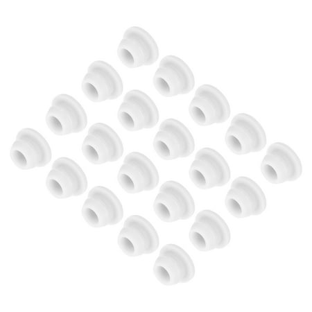 

20pcs Silicone Snap in Locking Hole Plugs 7.5mm Narrow Groove 2mm for Kitchen Waterproof Sealing Plugs White