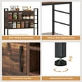 thumbnail image 6 of Gymax 67'' Bakers Rack w/ Power Outlet Coffee Bar Cabinet w/ S-Shaped Hooks Rustic Brown, 6 of 10