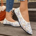 thumbnail image 5 of RoamHome Women's Pointed Toe Ballet Flats Floral Print Mesh Slip-On Comfy Loafers Breathable Lightweight Walking Shoes Daily Casual, 5 of 9