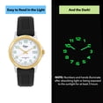 thumbnail image 3 of Orlean Mens Watch, Big Glow in the Dark Numbers, Date - Easy to Read White Dial, 316L Stainless Steel Case with Washable Waterproof Silicone Band - 38mm Analog Men's Watches - Gold / Black Band, 3 of 5