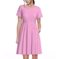 thumbnail image 1 of Balery Pink Vestidos sueltos de manga corta para mujer, vestidos de verano 2025, vestidos casuales de corte A con vuelo., 1 of 6