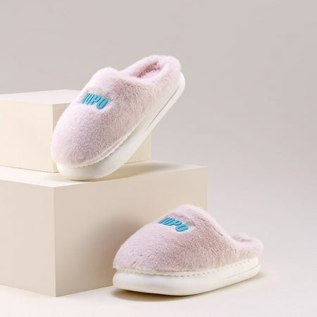

CoCopeaunt Winter Women Slippers Home Warm Fur Design Non-slip Thick Bottom Soft Comfortable Non-Slip 2023 New Men Leisure Couple Slippers