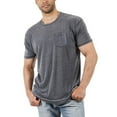 thumbnail image 2 of Distressed Shirt Men Short Sleeve Mens T Shirt with Chest Pocket Crewneck Casual Basic Tops, 2 of 5