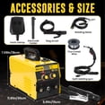 thumbnail image 3 of Meoldis 140A 3-in-1 MIG TIG Stick Welder Machine - 110V/220V Dual Voltage Portable Welding Kit with LED Display, Face Mask & Tools, for Flux Core Gasless & Gas Welding (Yellow), 3 of 9