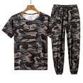 thumbnail image 2 of RATTOYY Cute Two Piece Outfits For Men Camo T Shirt Sports Short Sleeve Crewneck Shirt Cargo Pants Hiking Athletic Pants Male Comfy Chic Handsome Dreesy Fancy Sets, 2 of 5