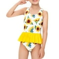 thumbnail image 5 of Glisme Girls Swimsuit Swimwear Suspender Sunflower Pattern Beach Bathing Suit Swimming Pool Hot Spring Natatorium Bathing Suit For Swimming Lessons And Beach Size 2-3 Years,Yellow, 5 of 5
