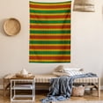 thumbnail image 2 of Rasta Tapestry, Geometrical Zig Zag Triangle Inspired Shapes in Flag Colors Art Print, Wall Hanging for Bedroom Living Room Dorm Decor, 40W X 60L Inches, Marigold Orange and Green, by Ambesonne, 2 of 5