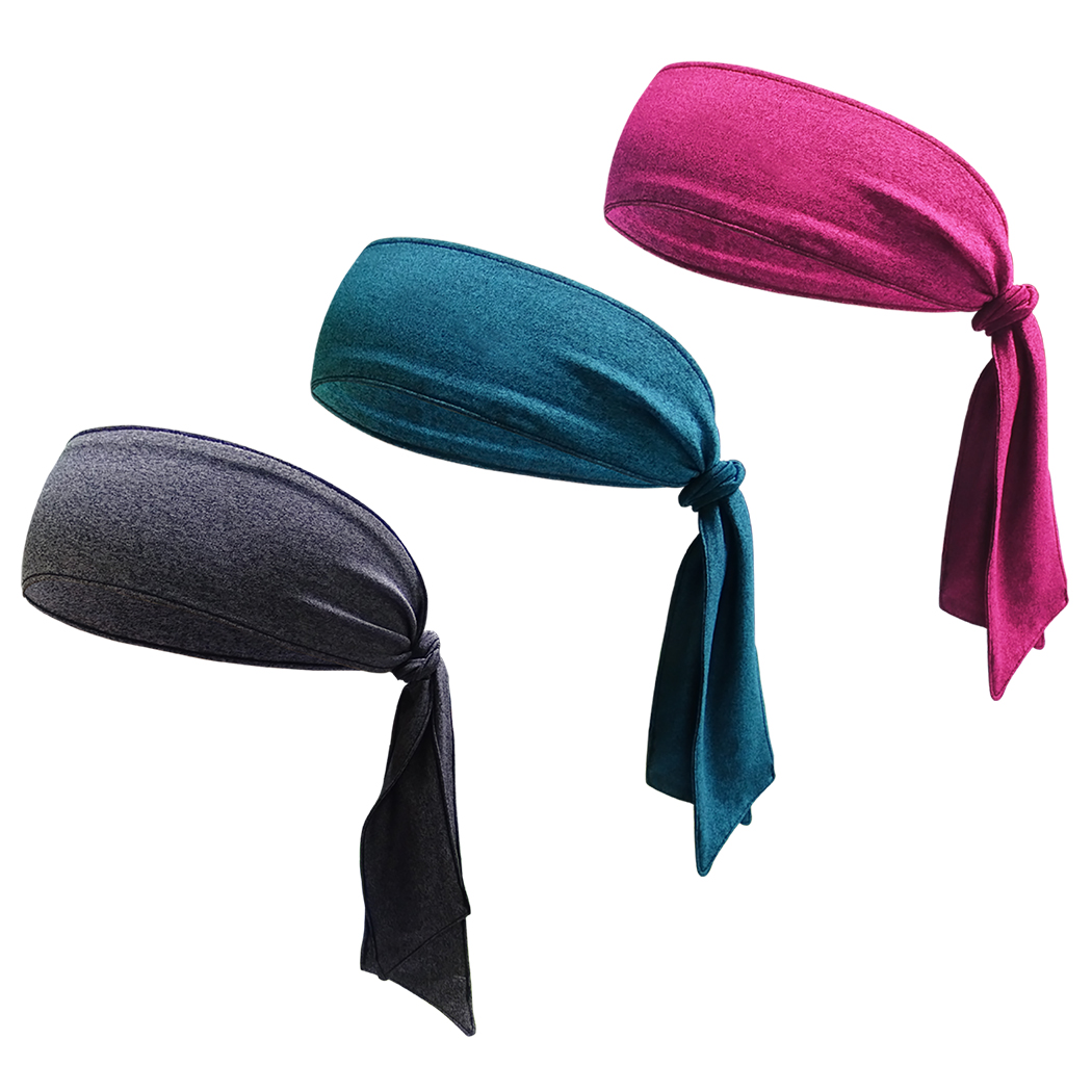 Coofit 3PCS Head Tie Fashion Dryfit Sport Headband Tennis Headband