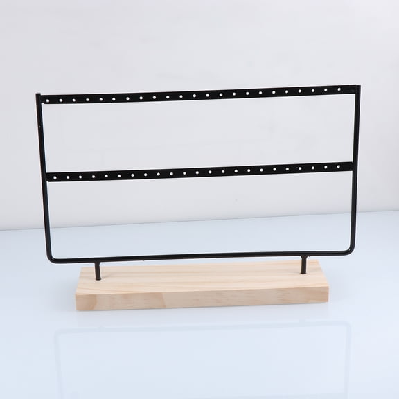 WSTEER Portable Jewelry Display Stand Black - Iron Art Earring and Necklace Storage Rack Organizer for Ornaments