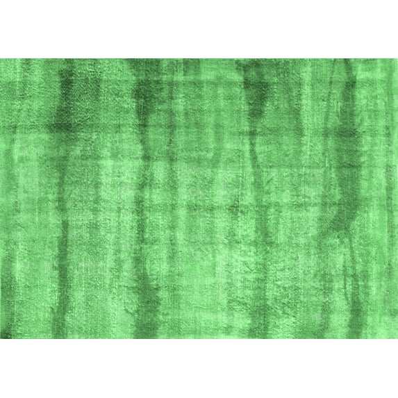 Ahgly Company Indoor Rectangle Abstract Emerald Green Contemporary Area Rugs, 3' x 5'