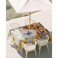 thumbnail image 3 of 60x102 Inch Outdoor Tablecloth with Umbrella Hole Zipper Rectangle Spring Cow Rectangular Tablecloths Outside Waterproof Summer Sunflower Botanical Rustic Patio Table Cloth Cover for Picnic Party, 3 of 8