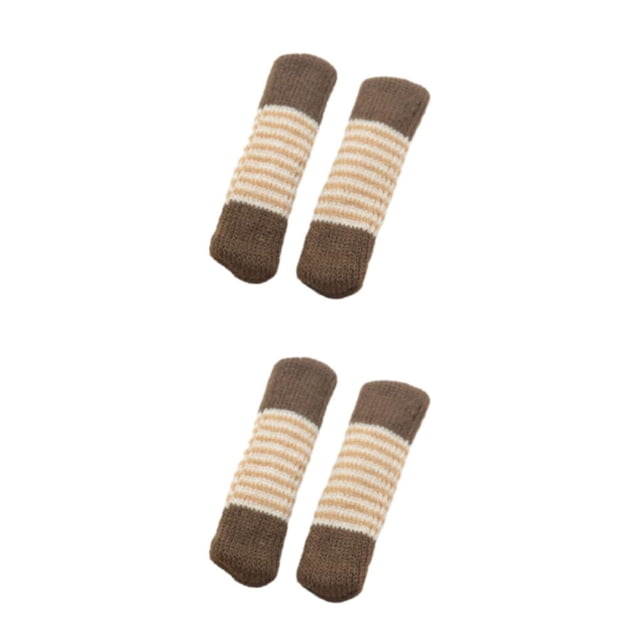 Transemion 24x Stylish And Protective Knitted Chair Leg Socks For Furniture Floor style 9 2Set