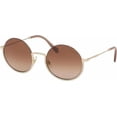thumbnail image 1 of NWT Miu Miu MU 69US ZVN1Z1 Round Sunglasses Gold Brown Gradient, 1 of 6