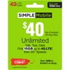 PR Simple Mobile $40 Unlimited Card