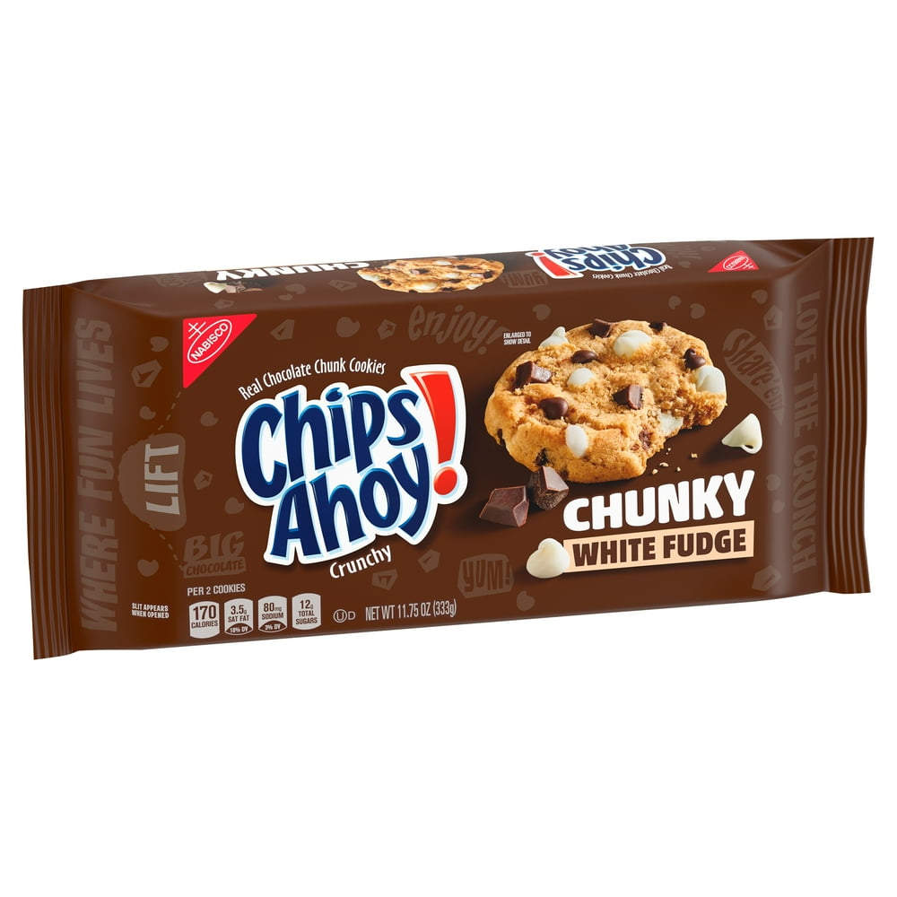 CHIPS AHOY! Chunky White Fudge Chocolate Chip Cookies, 1 Pack (11.75 oz