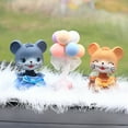 thumbnail image 4 of Shisuyan 2pcs Clay Balloons Car Decor Lovely Shaking Head Ornaments Car Dashboard Adornment (Colorful Balloons, Random Ribbon Color), 4 of 8