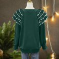 thumbnail image 6 of Breezora Unique Irregular Sleeve Oversized Sweatshirt Crewneck Pullover Womens Winter Casual Loose Fit Trendy Top L Size Blackish Green, 6 of 8