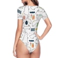 thumbnail image 4 of Naloa Easter Rabbit Women's Short-Sleeved Onesie, One-Piece Swimsuit for Parties, dates, clubs - Small, 4 of 9