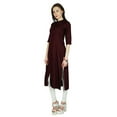 thumbnail image 4 of Bimba Women Summer Rayon Kurta Kurti 3/4 Sleeve Formal Casual Tunic, 4 of 7