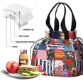 thumbnail image 4 of Pioneer Flower Floral Print Pattern Drawstring Lunch Bag Women - Drawstring Lunch Bag Insulated for Work Office - Stain-Resistant Large Lunchbags for Women with Multi-Pockets, 4 of 6