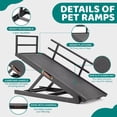 thumbnail image 4 of MOPHOTO Adjustable Height 45" Long Wooden Pet Ramp, Black, 200 lb Limit, 4 of 10