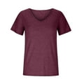 thumbnail image 3 of Pejock Womens Short Sleeve Big U-Neck Tops Loose Fit Shirts Summer Casual Solid Color T-Shirt Blouse Hot Pink XL (US Size:10), 3 of 5
