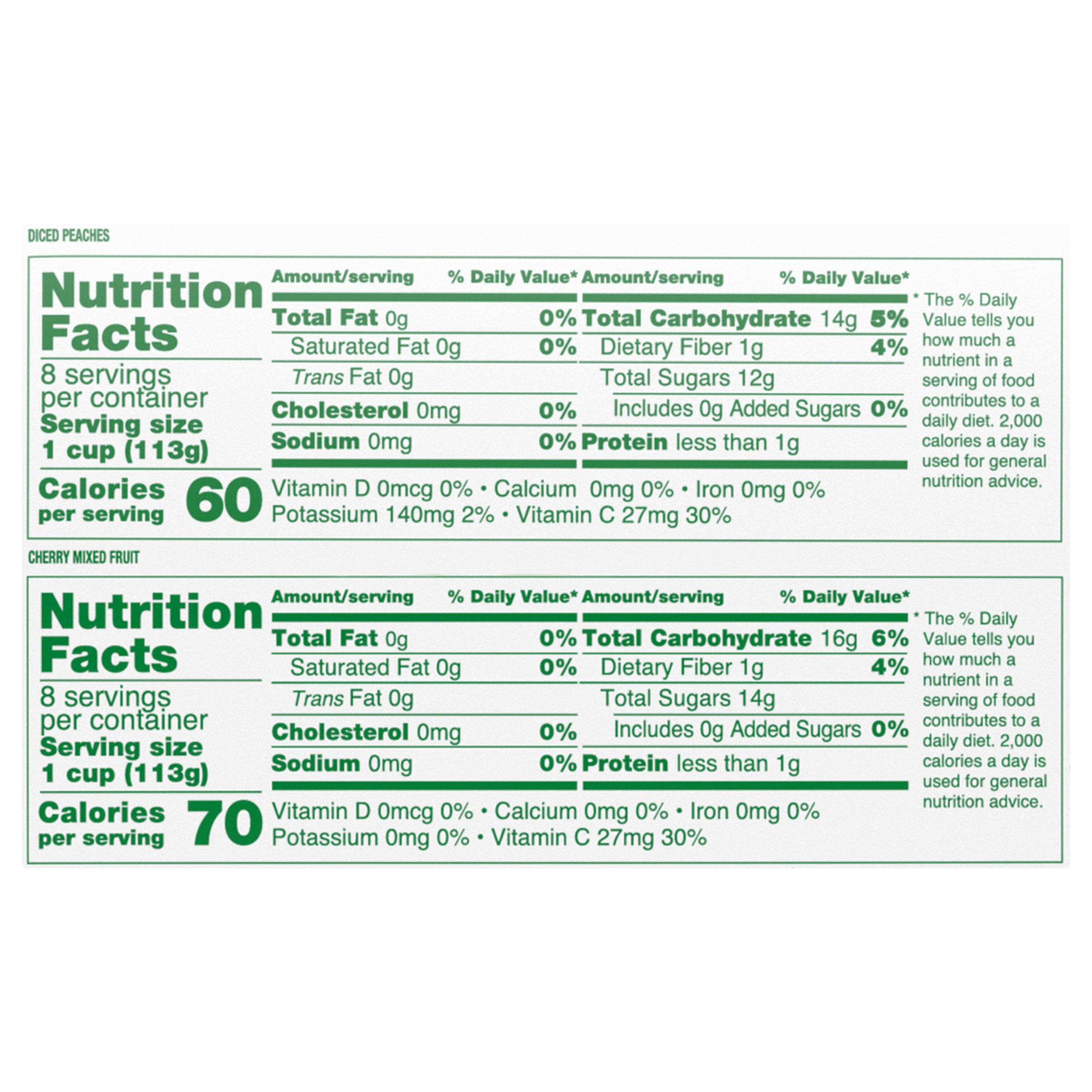 Dole Fruit Bowls, Diced Peaches and Cherry Mixed Fruit Variety Pack, 16 Count, 4 Ounce Cups