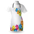 thumbnail image 3 of Luau Apron Vibrant Colorful Border Design with Blossoming Hibiscus Polynesian Springtime Aloha, Unisex Kitchen Bib Apron with Adjustable Neck for Cooking Baking Gardening, Multicolor, by Ambesonne, 3 of 3