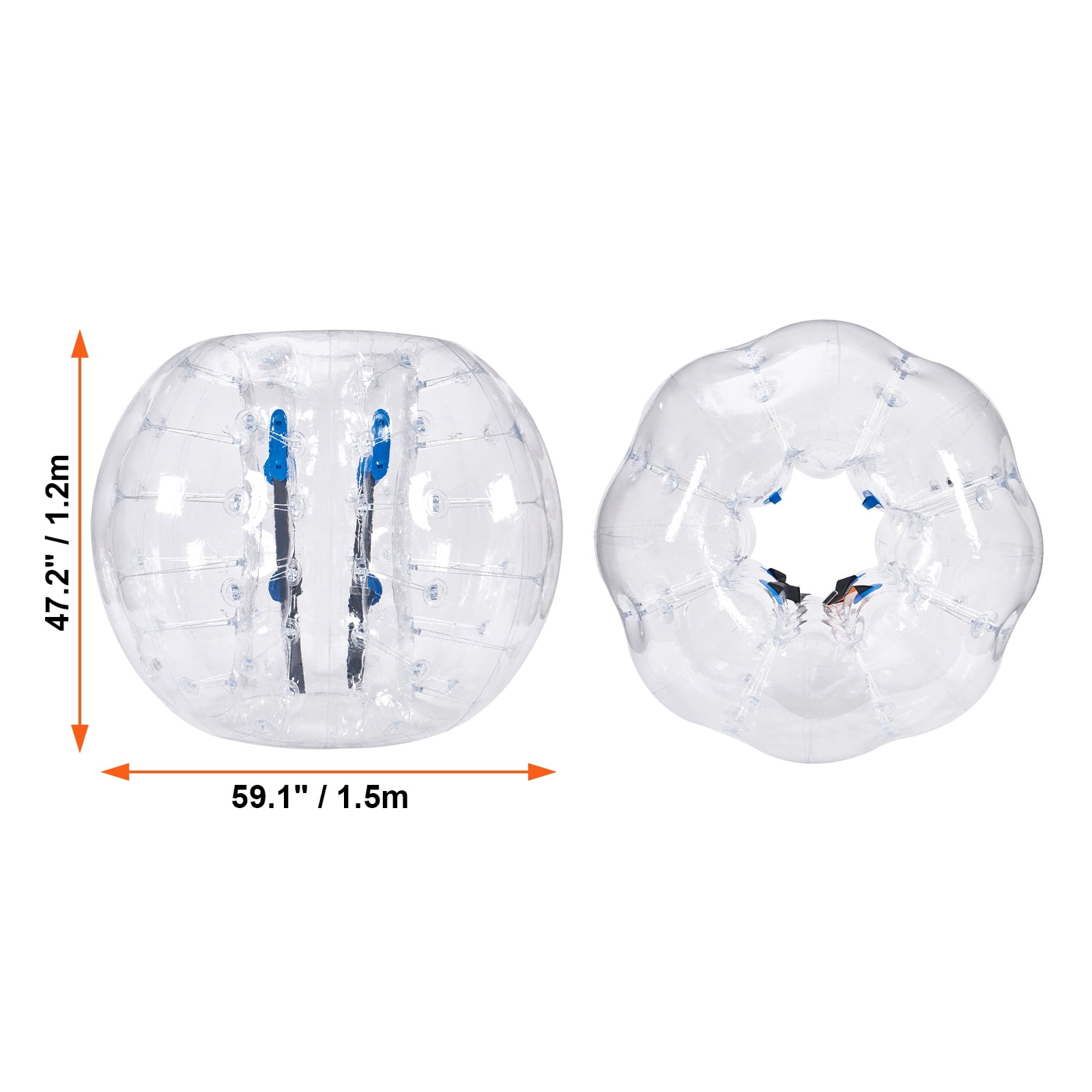 KFFKFF Inflatable Collision Ball, Single Pack, 5FT Diameter for Teens & Adults, Durable 0.8mm PVC Material, Human-Sized Bubble for Outdoor Group Fun, Ideal for Backyard, Park Activities
