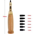 thumbnail image 2 of Screw Hole Punch for Leather, 6 Tips, Sizes 1.5-4mm, Replaceable Hole Punch for Sewing, Leather, Paper, Crafts, 2 of 5