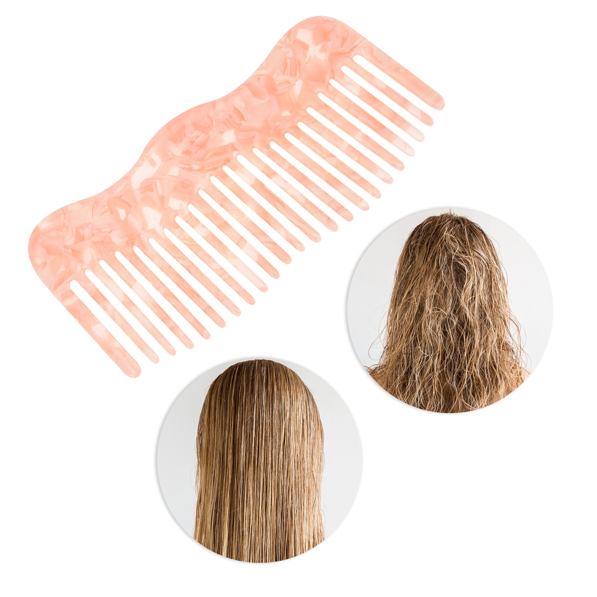 Unique Bargains 1 Pc Irregular Simplicity Hair Comb for All Hair Types Styles Pink