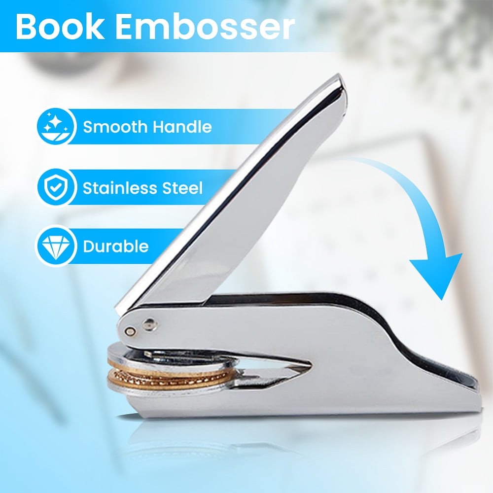 Animal Book Embosser Personalized Phoenix Pattern Book Stamp Durable Library Stamp with Handle Set DIY