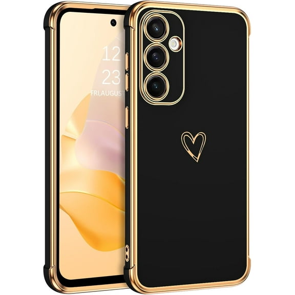 for Galaxy A35 5G Phone Case, Samsung Galaxy A35 5G Case, Slim Fit Cute Heart Pattern Soft Shockproof TPU Bumper Non-Slip Protective Women Men Girls Boys Cover for Samsung Galaxy A35 5G, Black