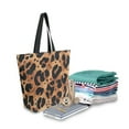 thumbnail image 2 of FORMRS Womens Canvas Tote Bag with Zipper Inner Pocket Shoulder Handbag, Leopard Pattern, 2 of 7