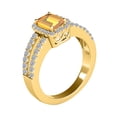 thumbnail image 4 of AoneJewelry 2 Carat Prong Set Ring With Emerald Cut Natural Citrine and Round Cut Diamonds in 10k Yellow Gold, 4 of 5