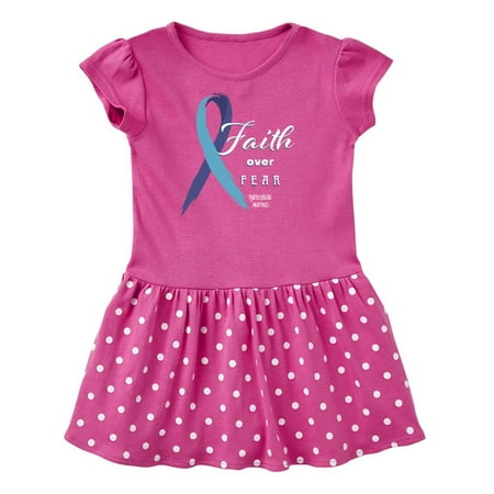 

Inktastic Faith over Fear Hydrocephalus Awareness with Blue Ribbon Gift Toddler Girl Dress