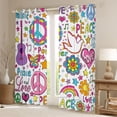 thumbnail image 2 of Feelyou Peace and Love Curtains Pack of 2 (42x84 Each), Groovy Butterfly Curtains Blackout, 2 of 6