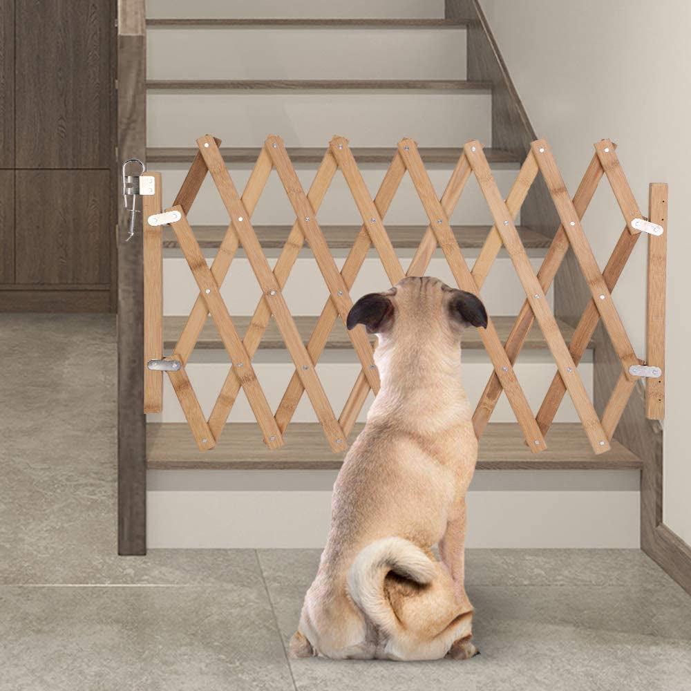 Wooden Folding Dog Stair Gate For Indoor Foldable Pet Safety Gate Barrier Guard Door Fence For Small Dog Walmart Com