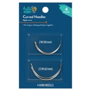 Hello Hobby Quilting Curved Steel Hand-Sewing Needles, Assorted Sizes, 4 Pieces