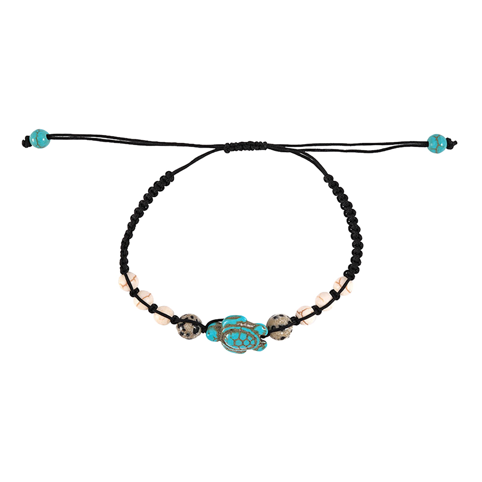 Booker Turquoise Turtle Anklet Creative Thread Hand Woven Beach