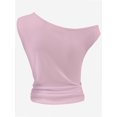 thumbnail image 5 of Women One Shoulder Ruched Crop Tank Tops Casual Off The Shoulder Twist Strap Summer Tanks Tops Going Out Crop Shirts, 5 of 5