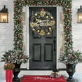 thumbnail image 4 of Front Door Wall Window Artificial Pine Cone Cedar Wreath Christmas Wreath with Golden Leaf 12 inch, 4 of 6