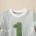 thumbnail image 6 of TTUHYWXI Toddler Baby Boy 1st Birthday Outfit Embroidery Waffle Knit Short Sleeve T-Shirt Shorts Set Cake Smash Outfit (Green, 18-24 Months), 6 of 6