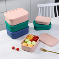 thumbnail image 2 of Silicone Bento Box Adult Leak Proof Travel Reusable Lunch Containers Food Meal Storage Rectangle Bento Lunch Boxs Freezer Safe YH-1006-Green 1, 2 of 6
