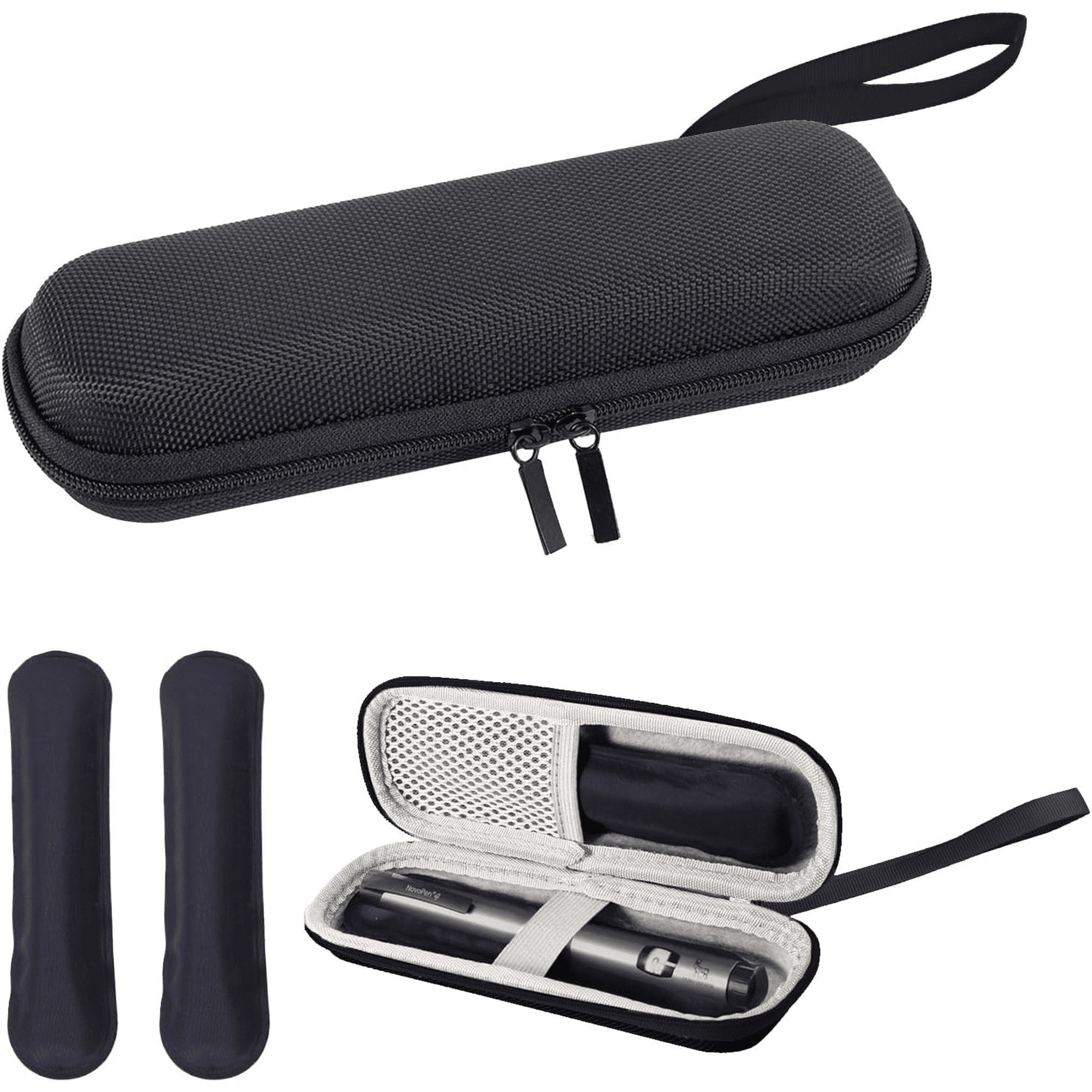 AMQTSLM Insulin Cooler Travel Case, Monjaro Insulin Pen Case, Medicine Cool Bag with 2 Ice Packs, Portable Diabetic Medication Needles Medical Supplies Cooling Small Storage Travel Pouch
