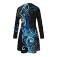 thumbnail image 4 of Fall Dresses for Women 2023 Fashion Floral Nocth O-Neck Long Sleeve Tunic Tshirt Dress for Women Swing Sun Dress Beach Swimsuit Cover Ups, Womens Midi Dresses, 4 of 4